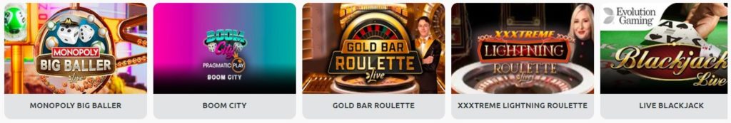 Live dealer games at Miami Dice