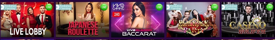 Live dealer games at Mr Jack Vegas