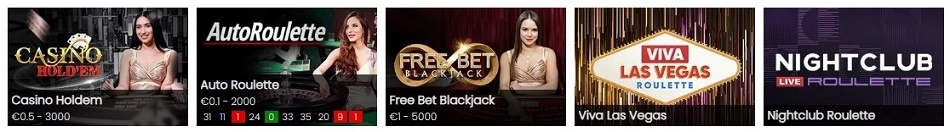 Live dealer games at Queen Play casino