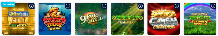 Popular pokie games at William Hill casino