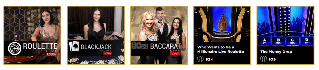 Live dealer games at Casino Tropez