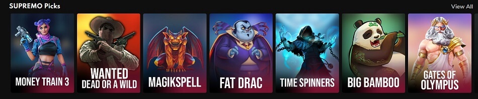 Games at Supremo Casino