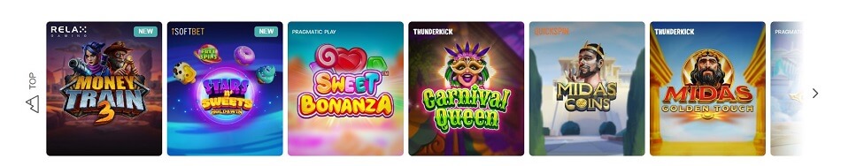 Top games at Conquestador casino