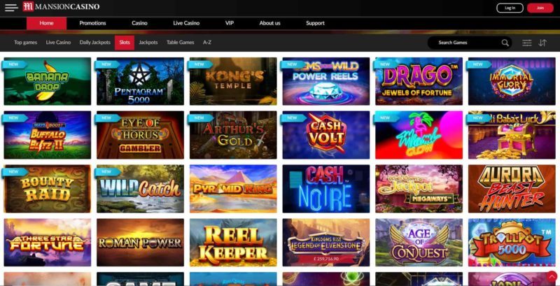 Mansion casino pokie games nz