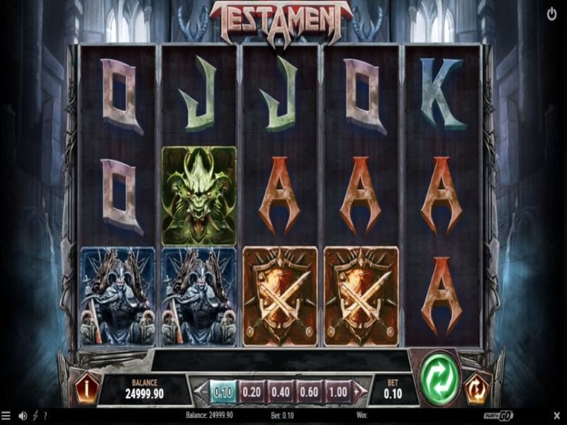 Testament pokie game reels