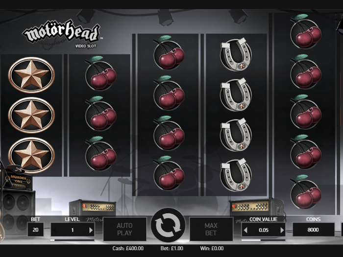 Motorhead video pokie game reels view NZ