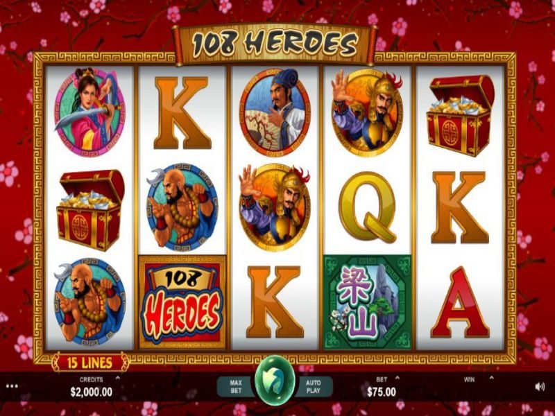 108 heroes pokie game reels