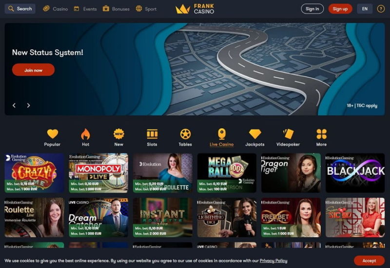 Frank casino HP 2