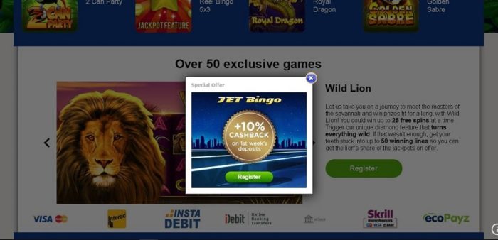 Jet Bingo online bingo games in NZ