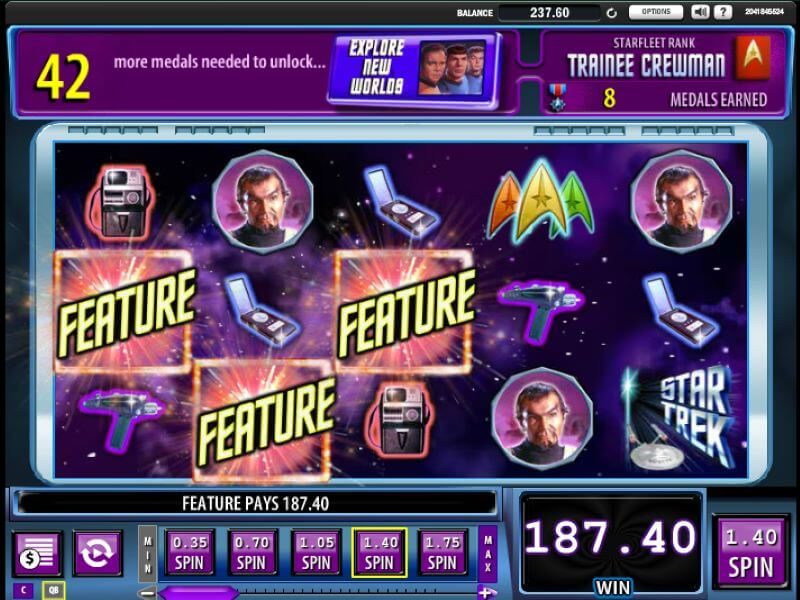 Star Trek pokie game reels