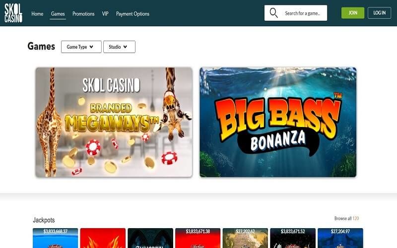 Top games at SKOL casino