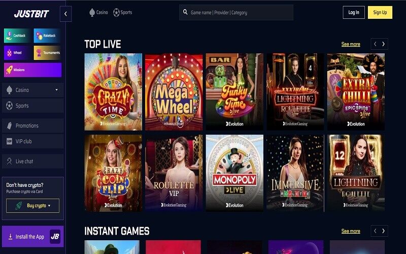 Live dealer games at JustBit casino nz