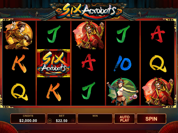Six Acrobats pokie game nz
