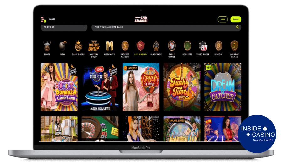 Live casino games at Spin Samurai - nz