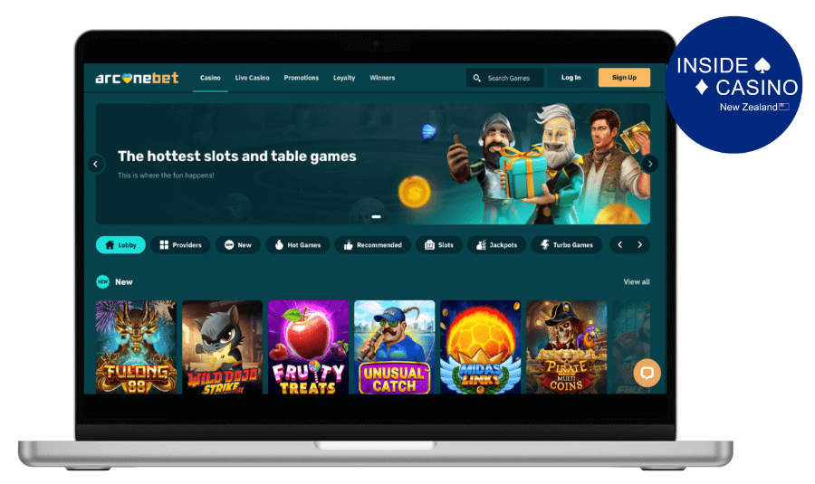 arcanebet casino games lobby nz