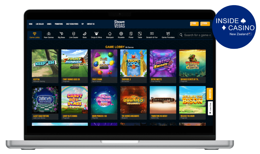 dream vegas casino game lobby