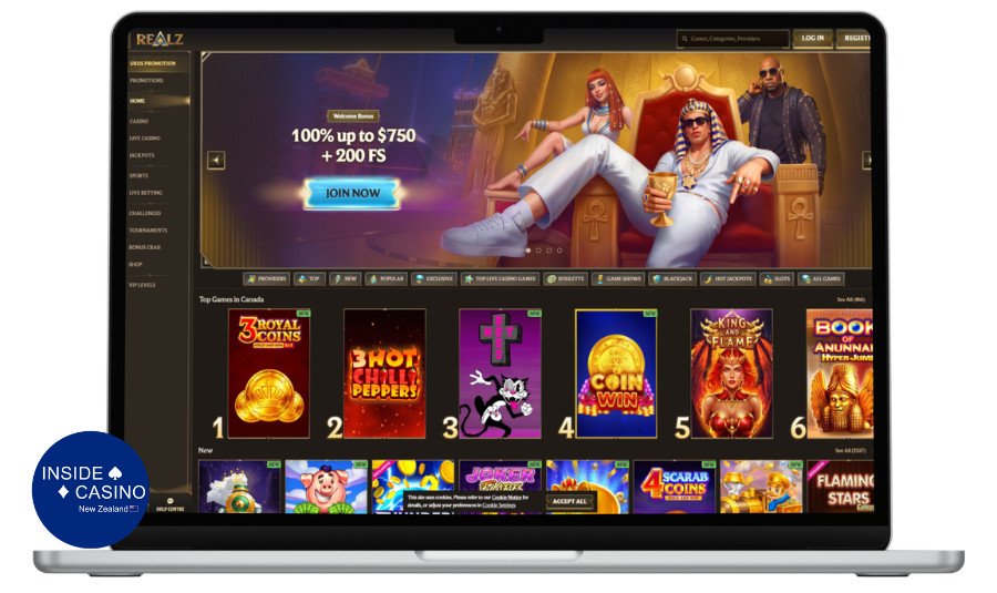 Realz Casino Game Lobby