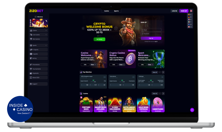 NZ Game Lobby Zizobet Casino