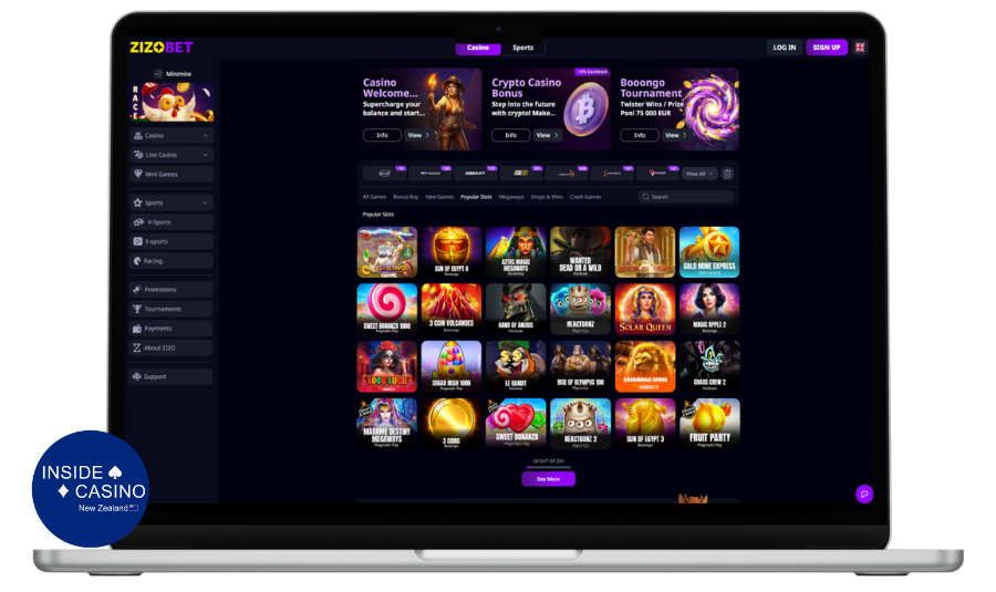 NZ Top Games Zzobet Casino