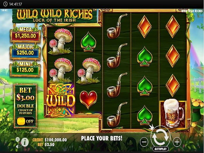 Wild wild Riches Luck of the Irish game view